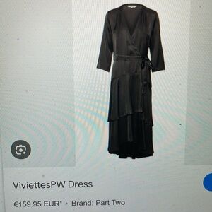 Part Two viviettes wrap dress with ruffle midi hem and cropped sleeve